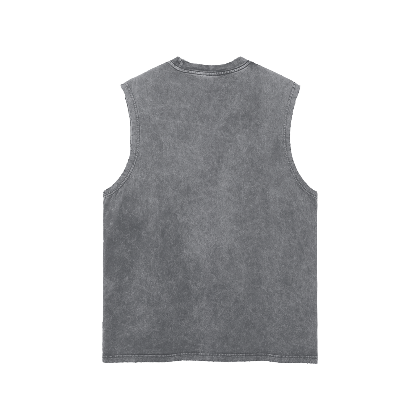 Washed Sleeveless - White print