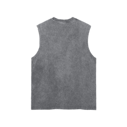 Washed Sleeveless - Black print