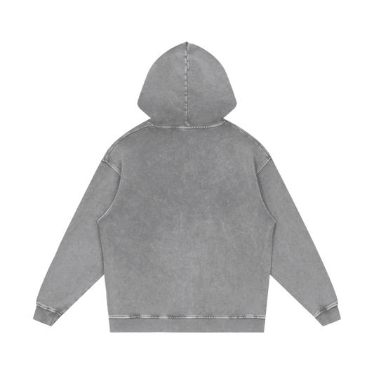 Snow Washed Black Logo Hoodie