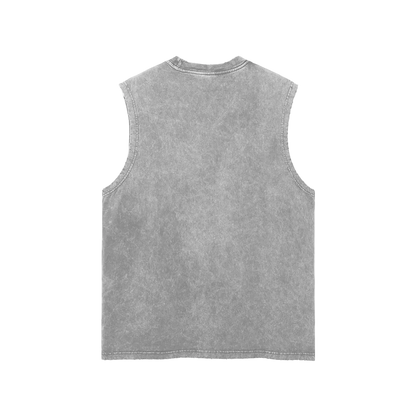 Washed Sleeveless - Black print