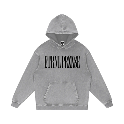 Snow Washed Black Logo Hoodie