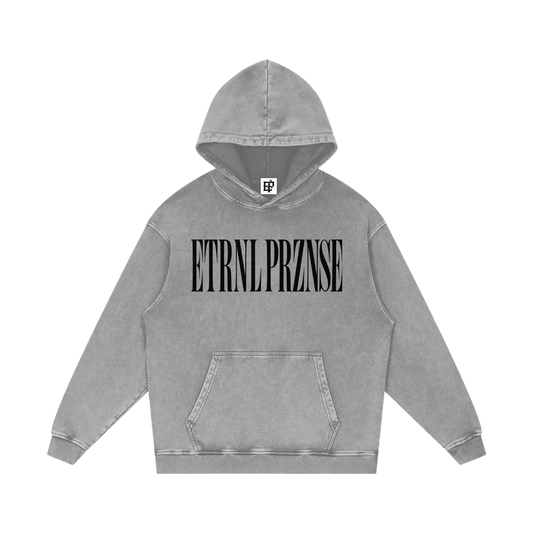 Snow Washed Black Logo Hoodie