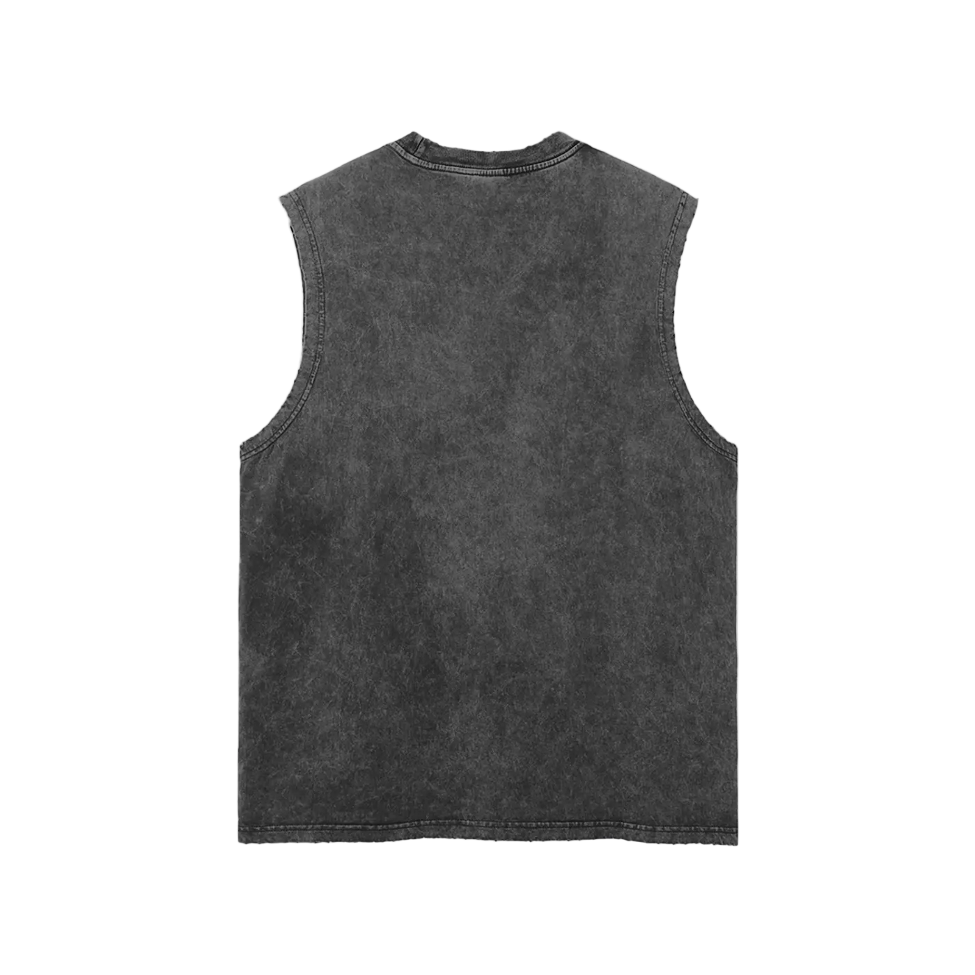 Washed Sleeveless - White print
