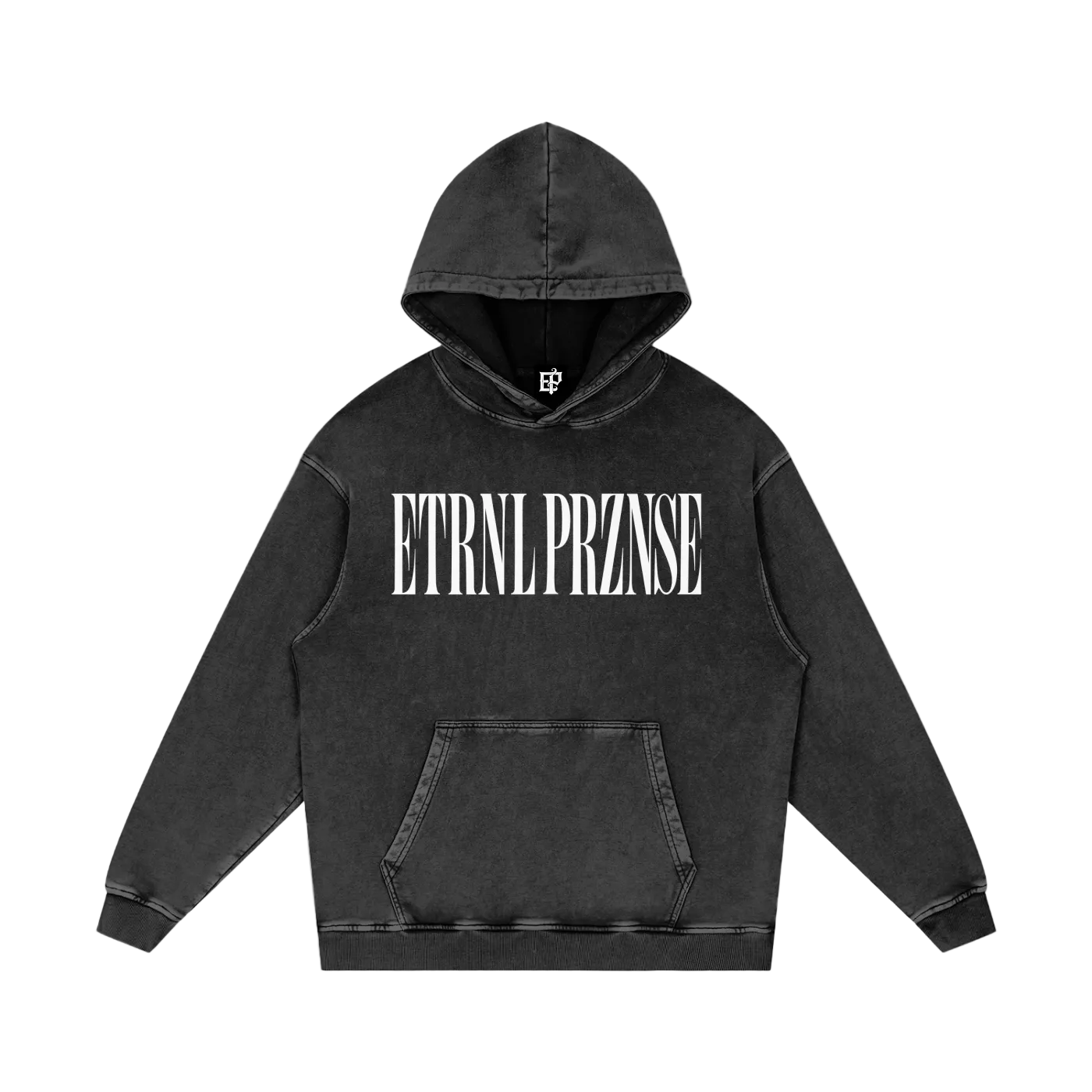 Snow Washed White Logo Hoodie
