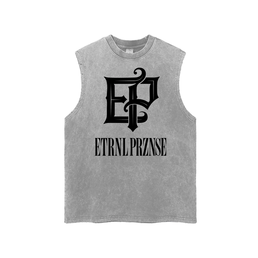 Washed Sleeveless - Black print