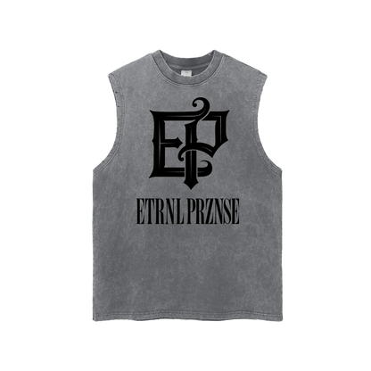 Washed Sleeveless - Black print